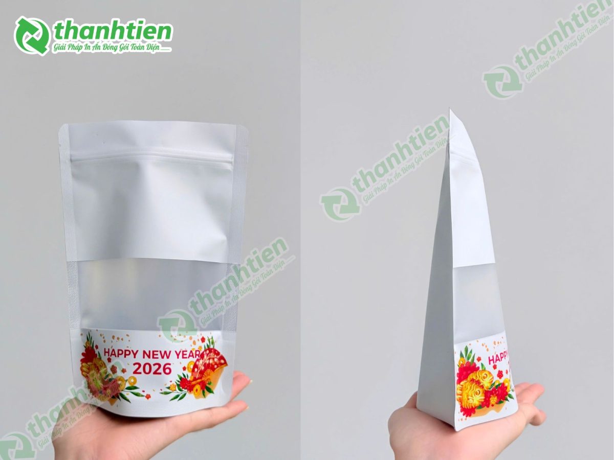 in túi zipper giấy kraft giá rẻ