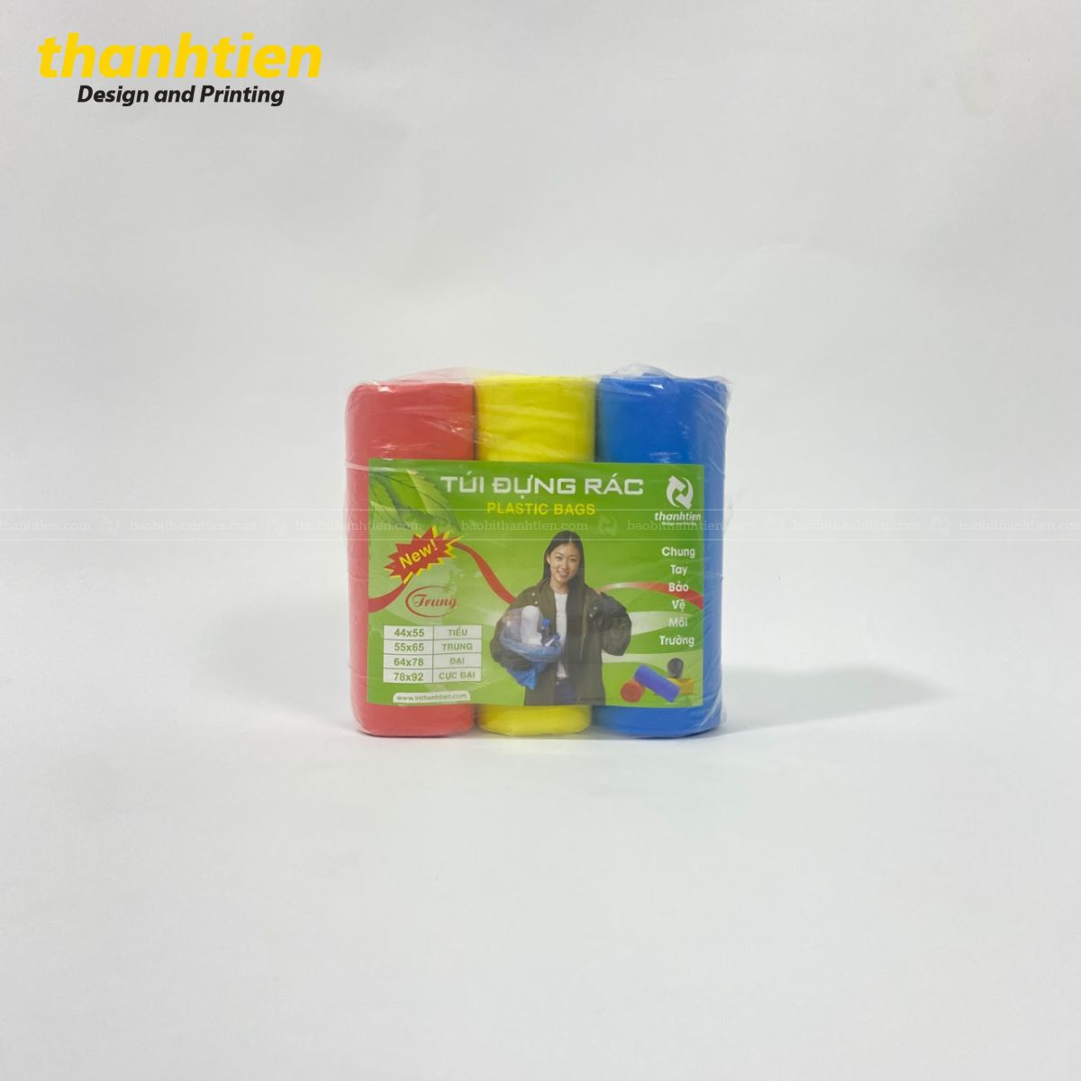 Bao đựng rác cuộn 3 màu đủ size