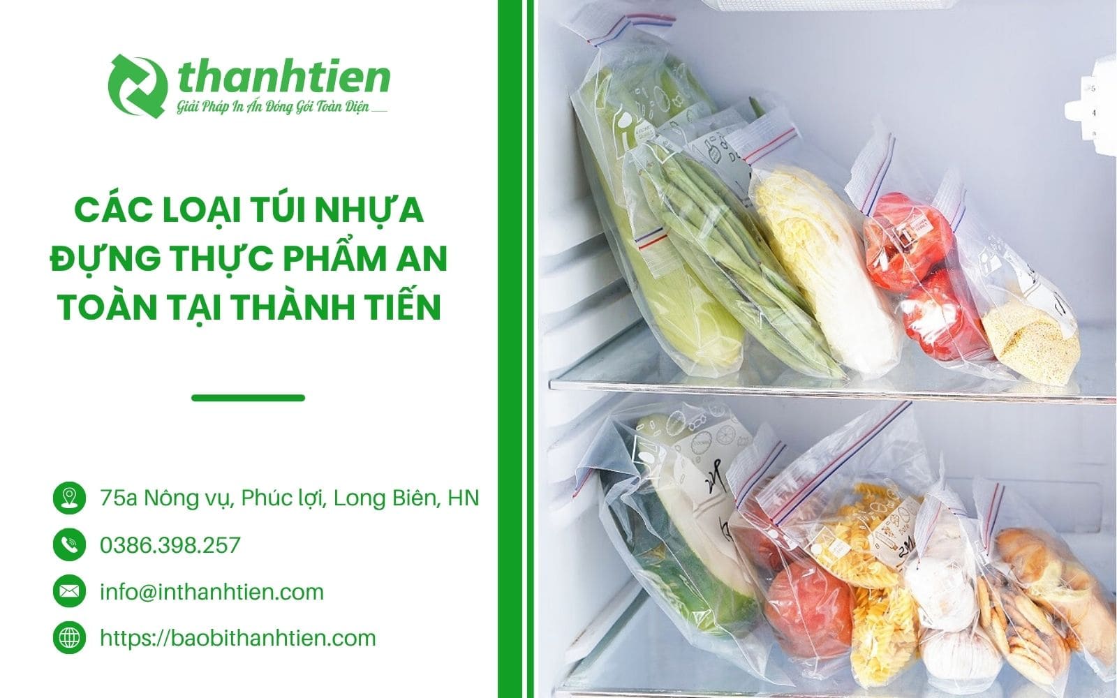 Các Loại Túi Nhựa Đựng Thực Phẩm An Toàn Tại Thành Tiến