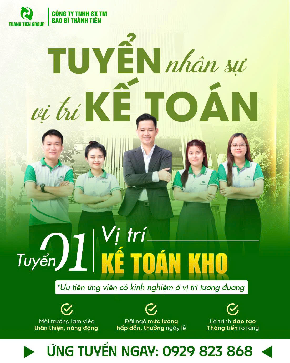 TUYỂN DỤNG: NHÂN VIÊN KẾ TOÁN KHO