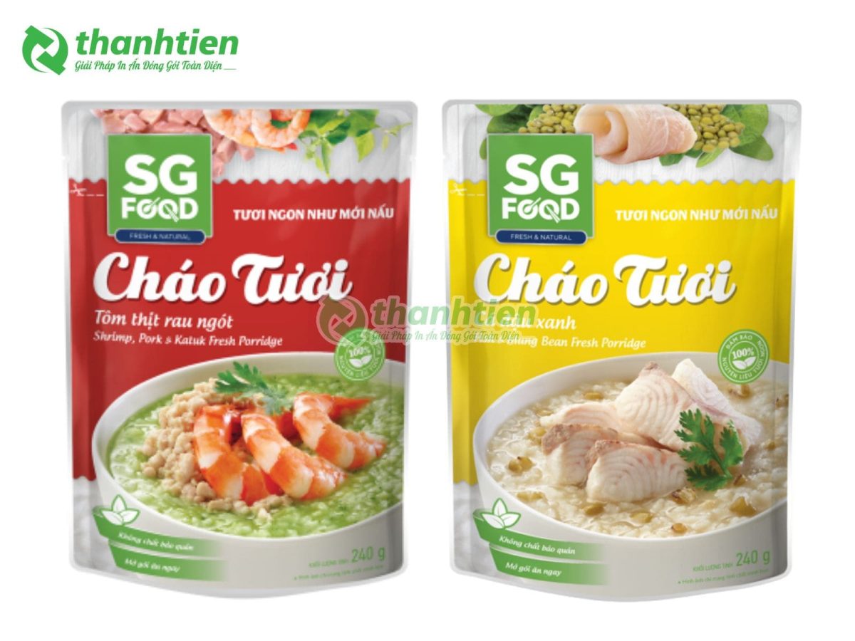 in bao bì đựng cháo tươi