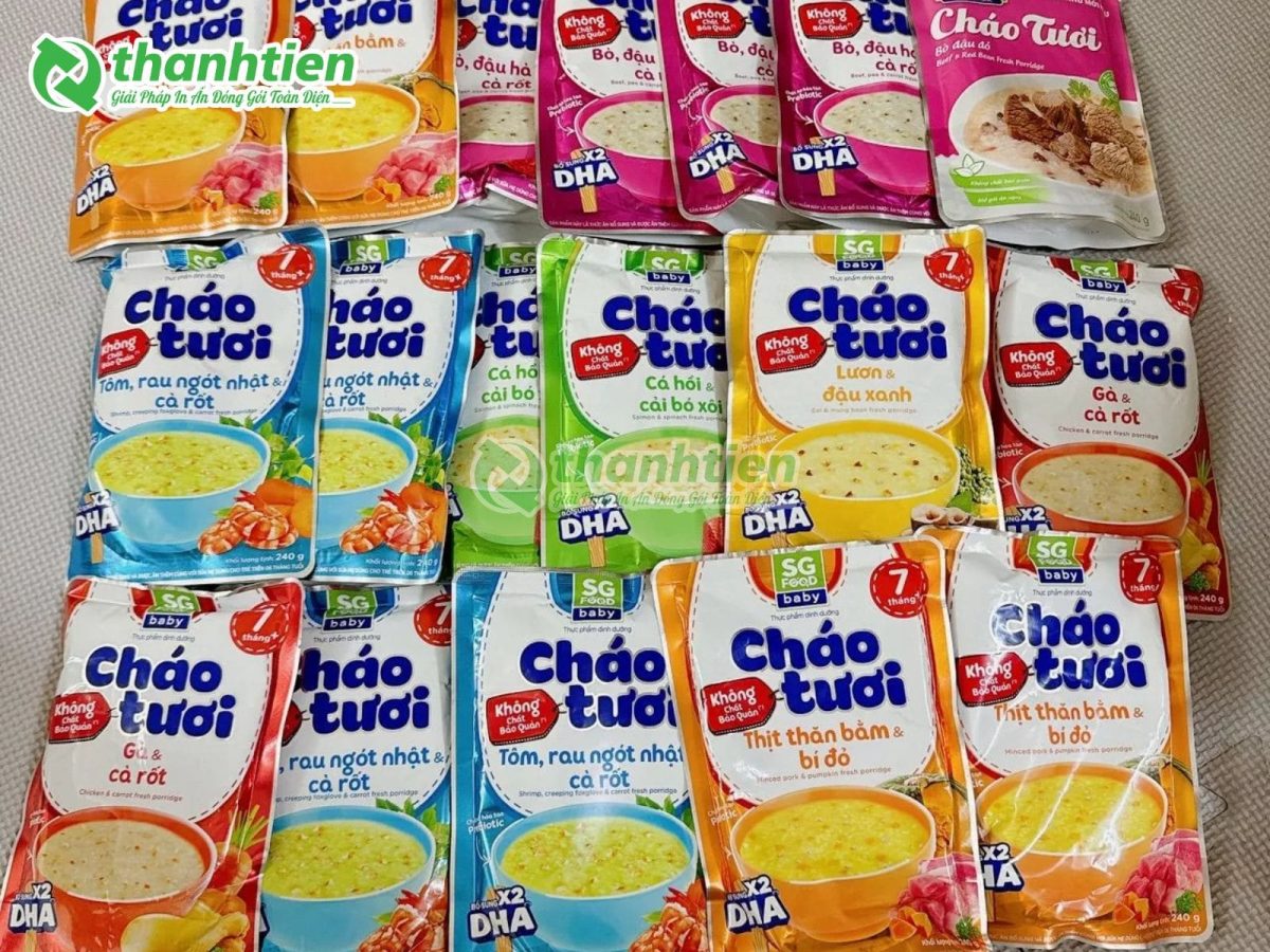 in ấn bao bì đựng cháo tươi theo yêu cầu