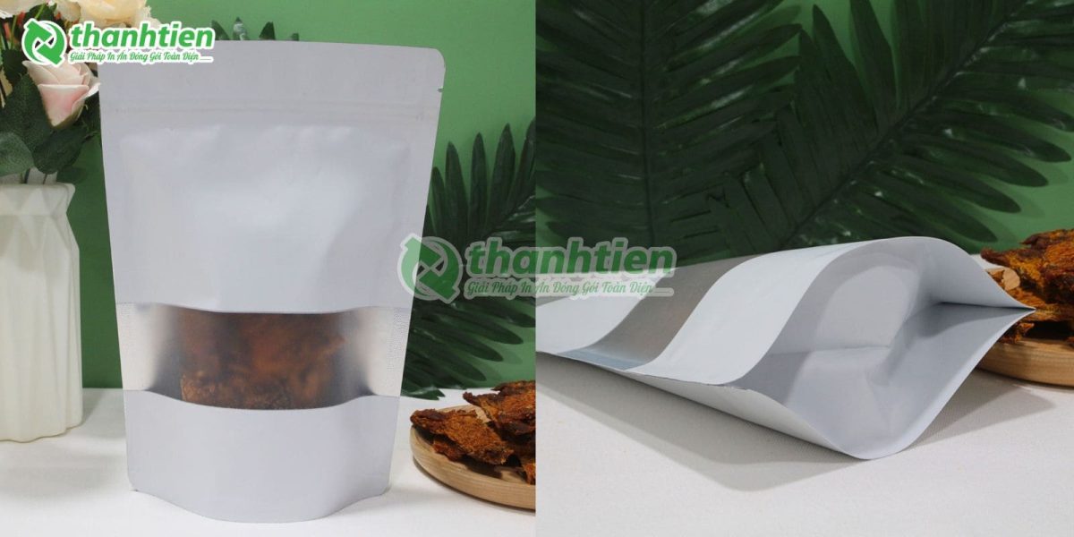 túi zip đáy đứng đựng khô bò