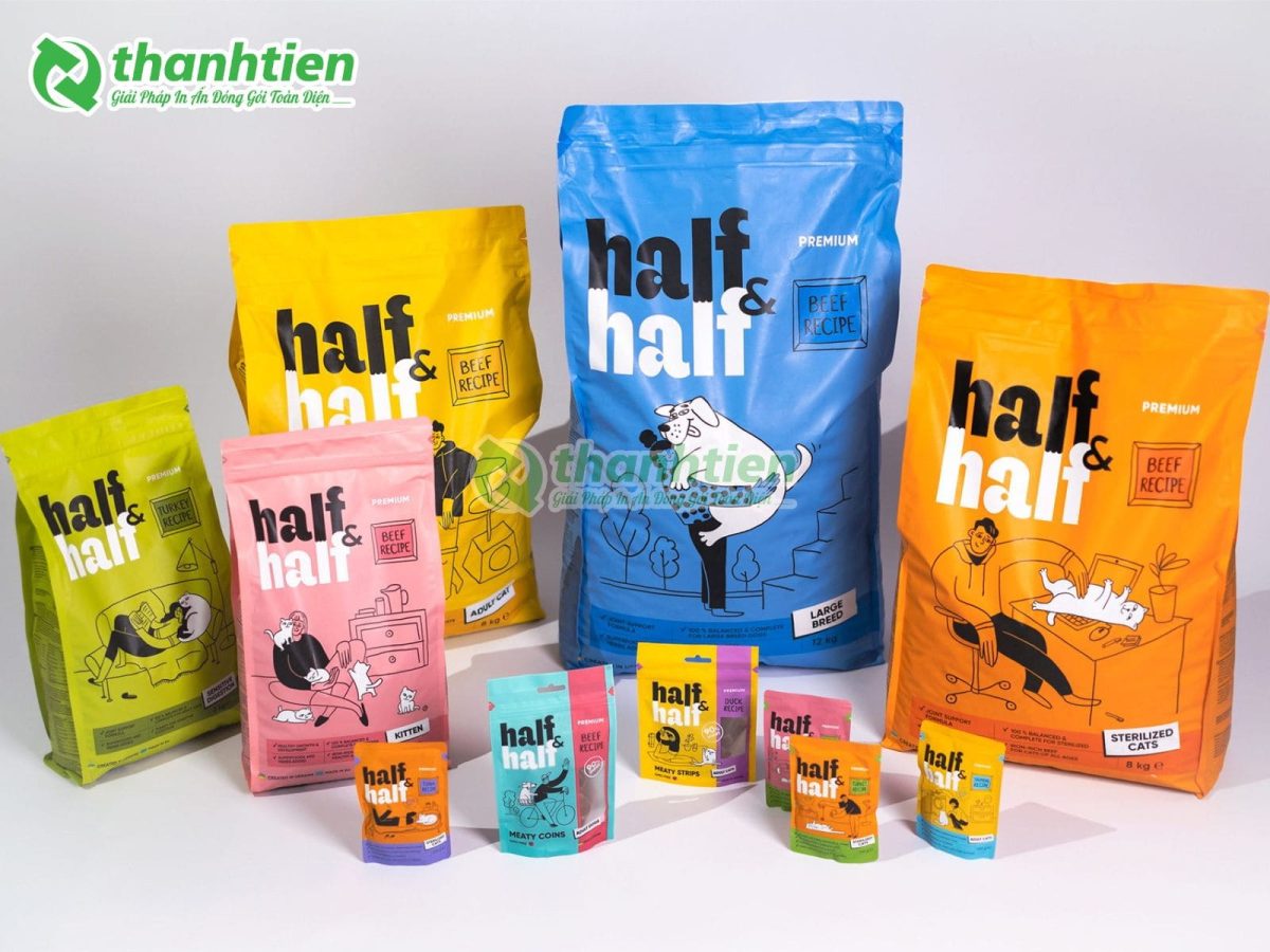 Bao bì đựng thức ăn thú cưng in ấn đẹp