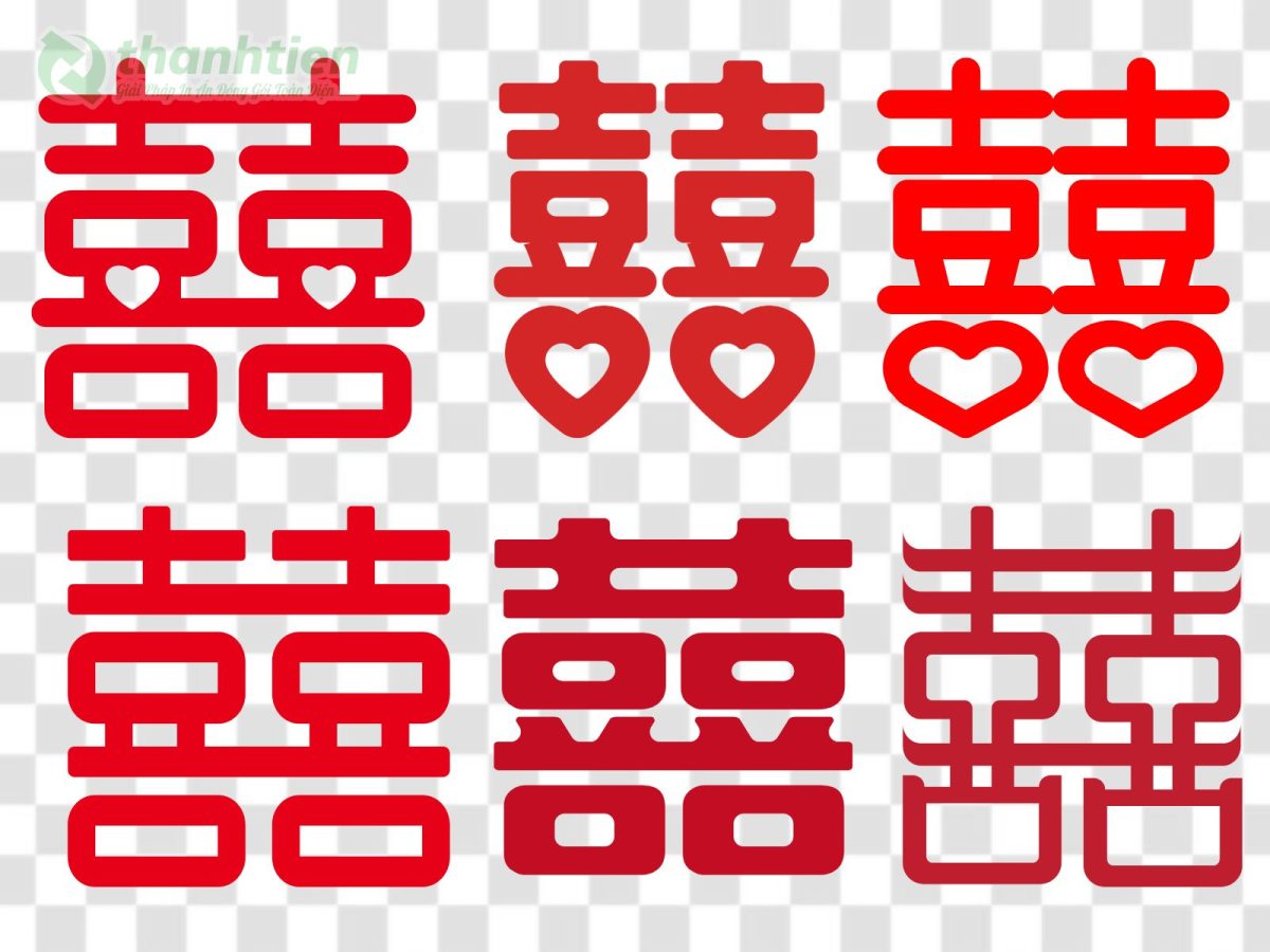 99+ Mẫu Chữ Hỷ Vector Đám Cưới Đẹp, Sắc Nét File AI, PNG, SVG