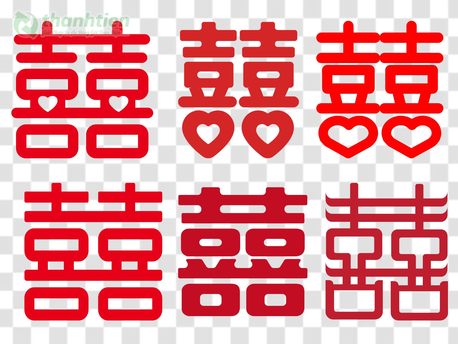 99+ Mẫu Chữ Hỷ Vector Đám Cưới Đẹp, Sắc Nét File AI, PNG, SVG