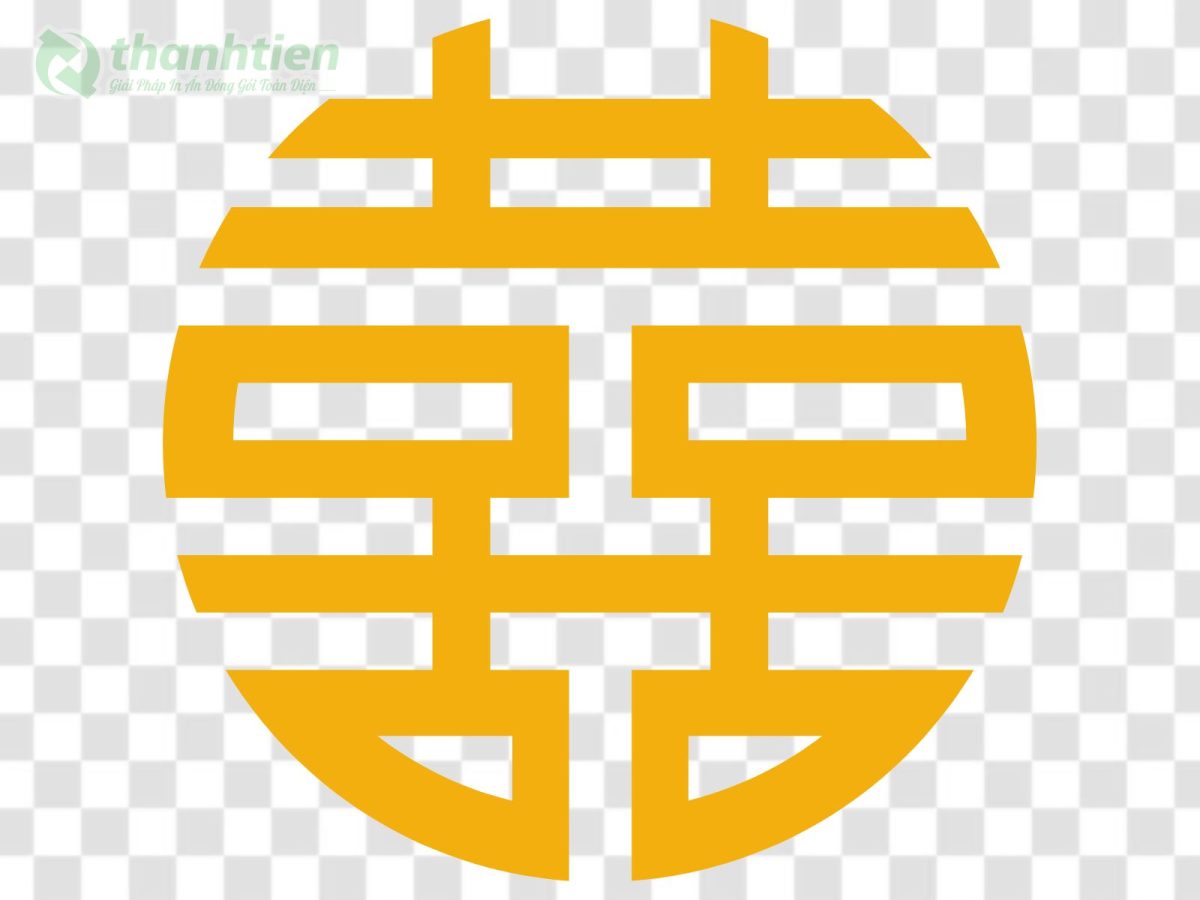 Chữ Hỷ vector vàng