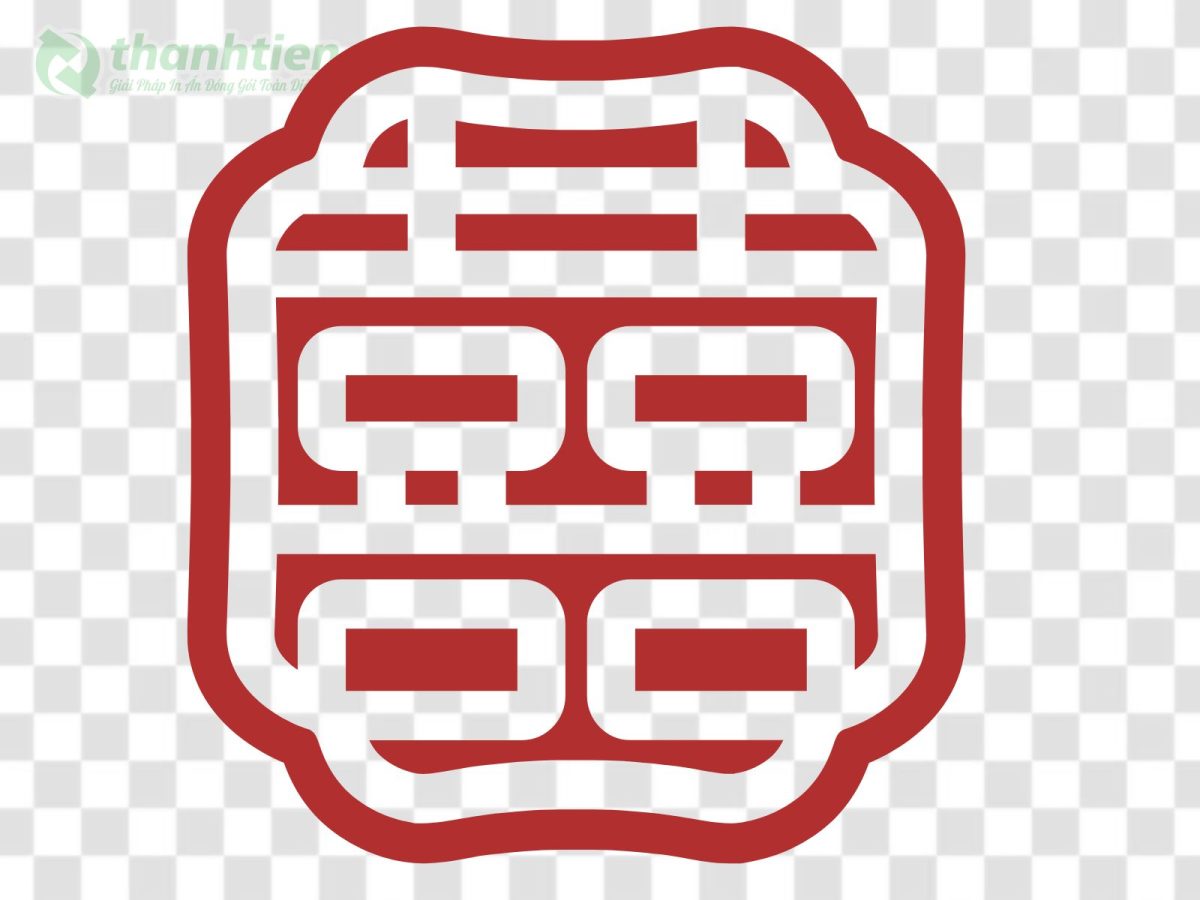 Song Hỷ vector dễ thương kiểu cartoon, biểu tượng tình yêu vui nhộn