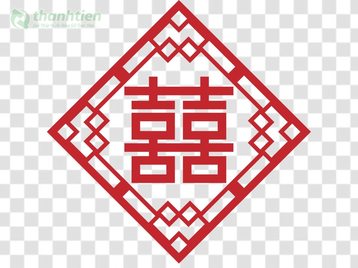 Song Hỷ vector màu xanh ngọc, phong cách urban trẻ trung