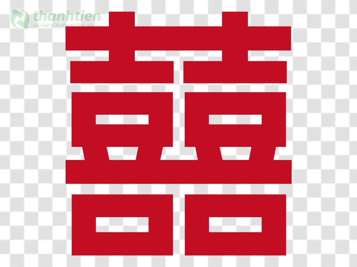 Song Hỷ vector rustic phong cách vintage, nét gỗ tự nhiên