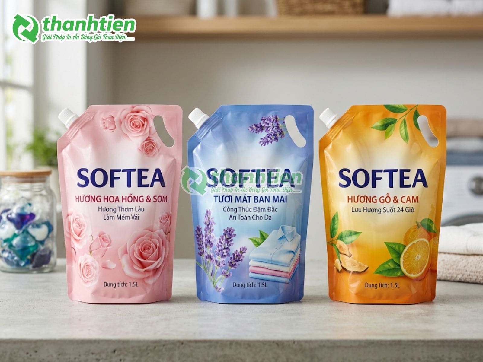 Thông số kỹ thuật bao bì nước xả vải