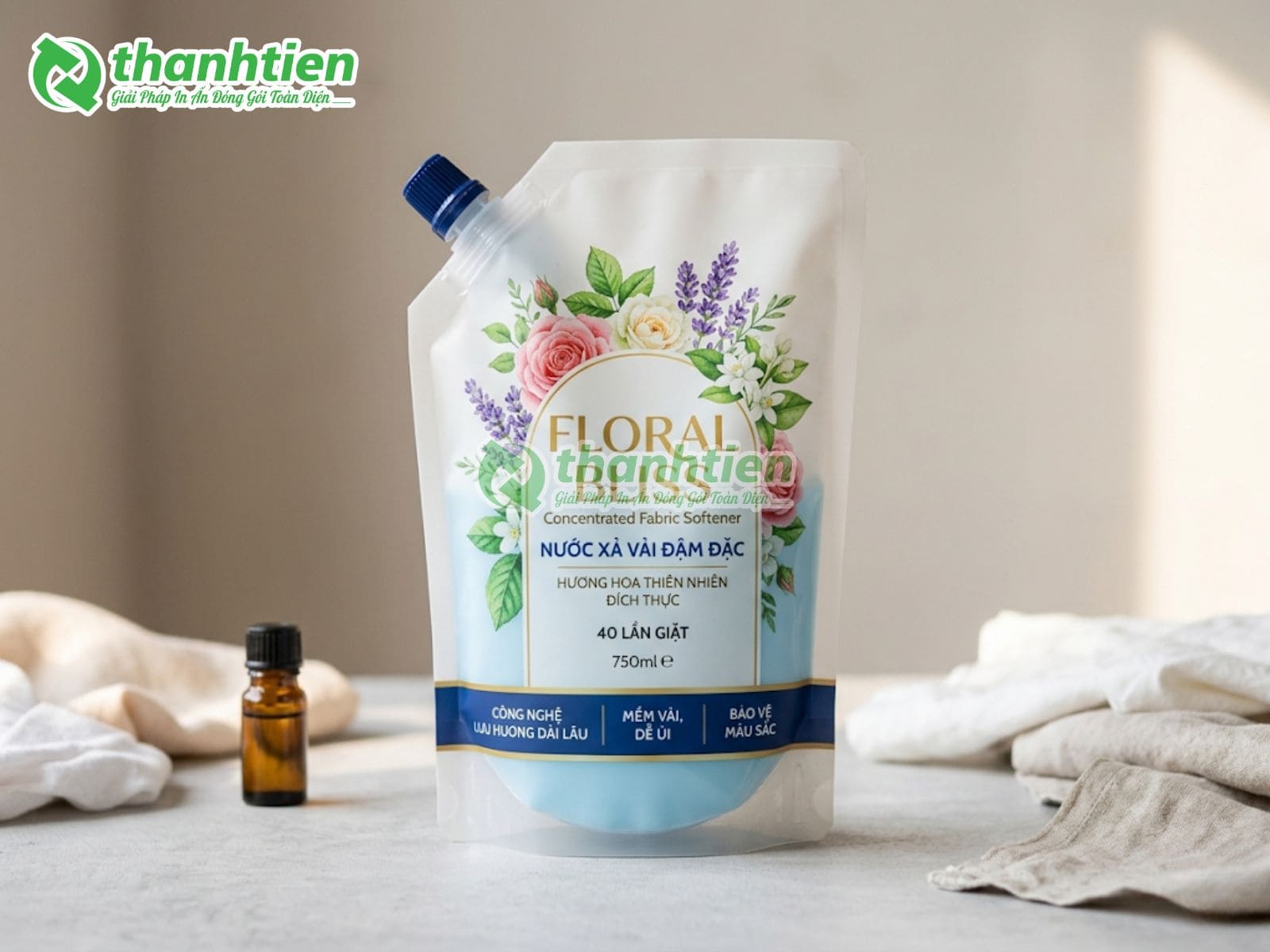 Quy trình in bao bì nước xả vải tại Thành Tiến