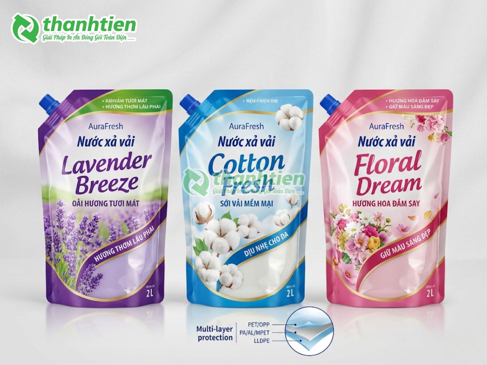 Túi có vòi đựng nước xả vải