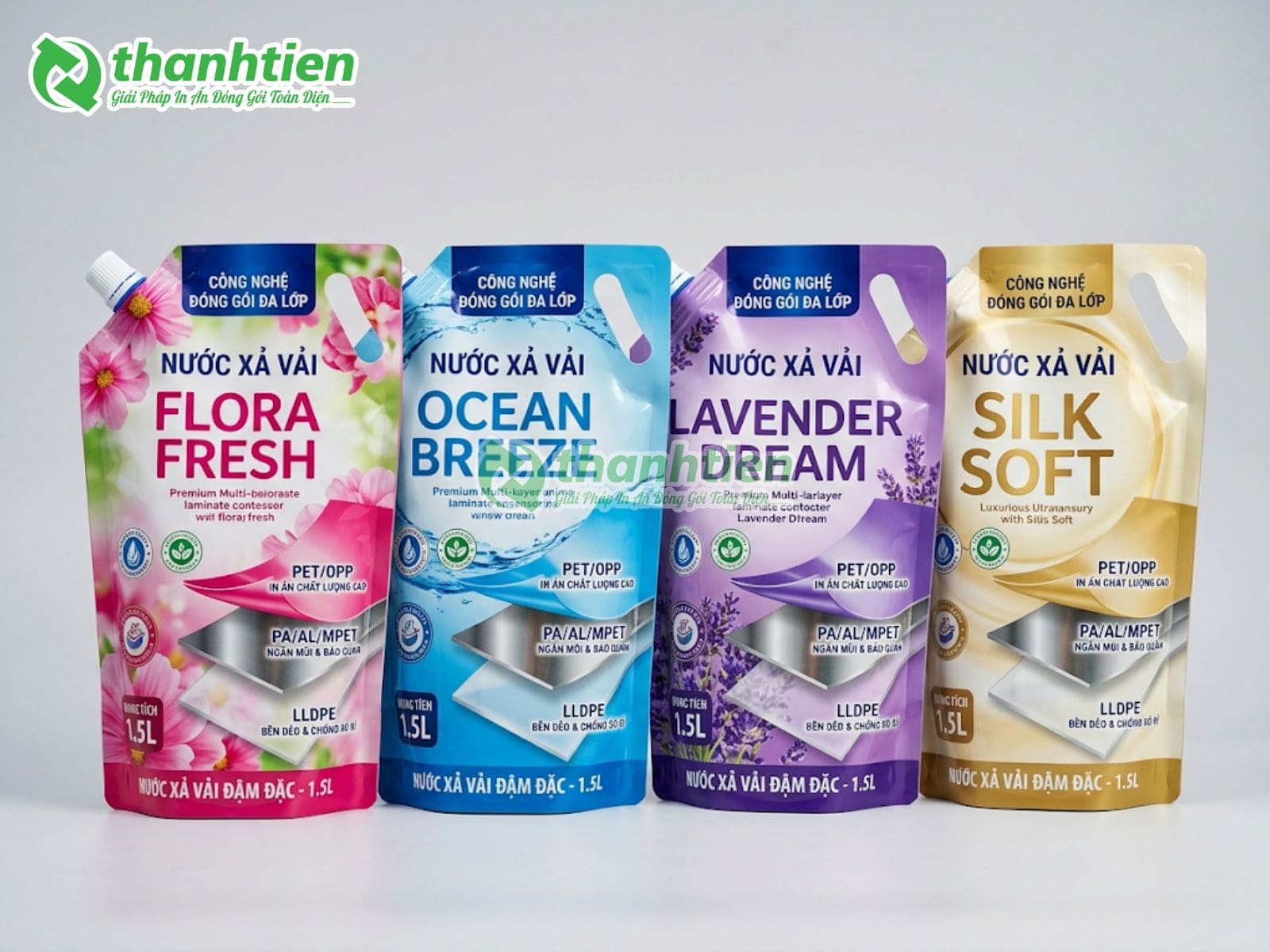 Bao bì đựng nước xả vải