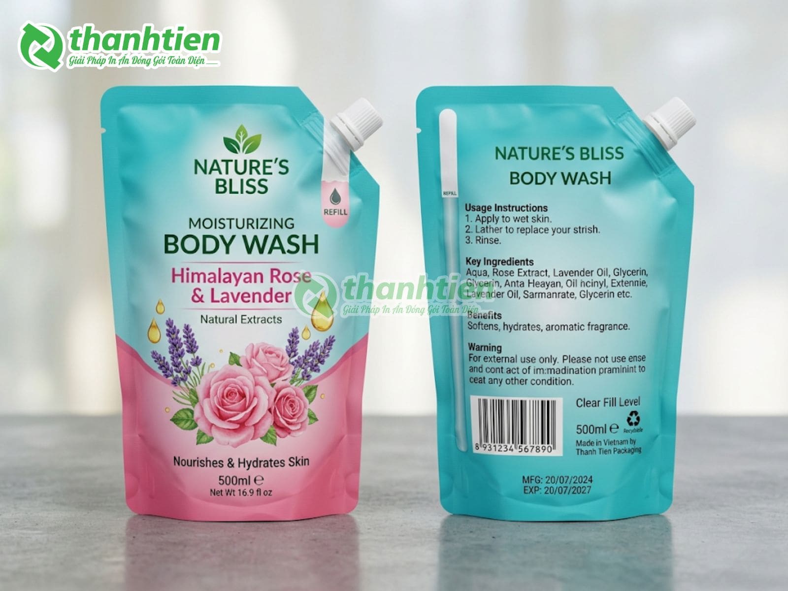 Nhận sản xuất và in ấn bao bì sữa tắm