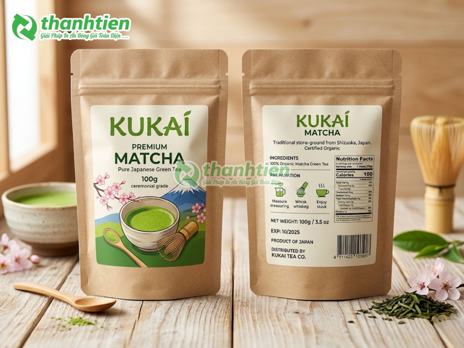 Bao bì đựng bột matcha