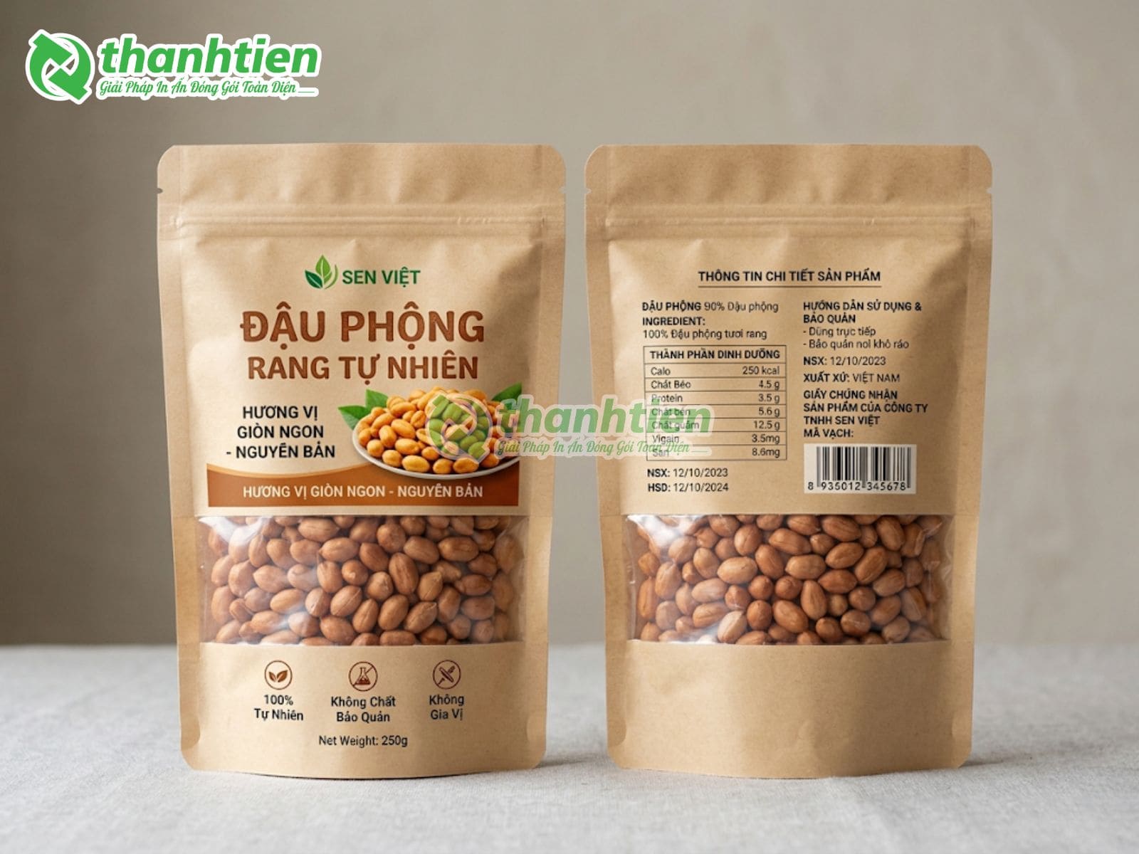 Túi zip giấy đựng đậu phộng