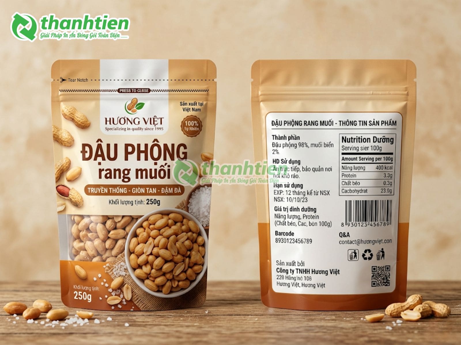 Bao bì túi zip đựng đậu phộng, lạc