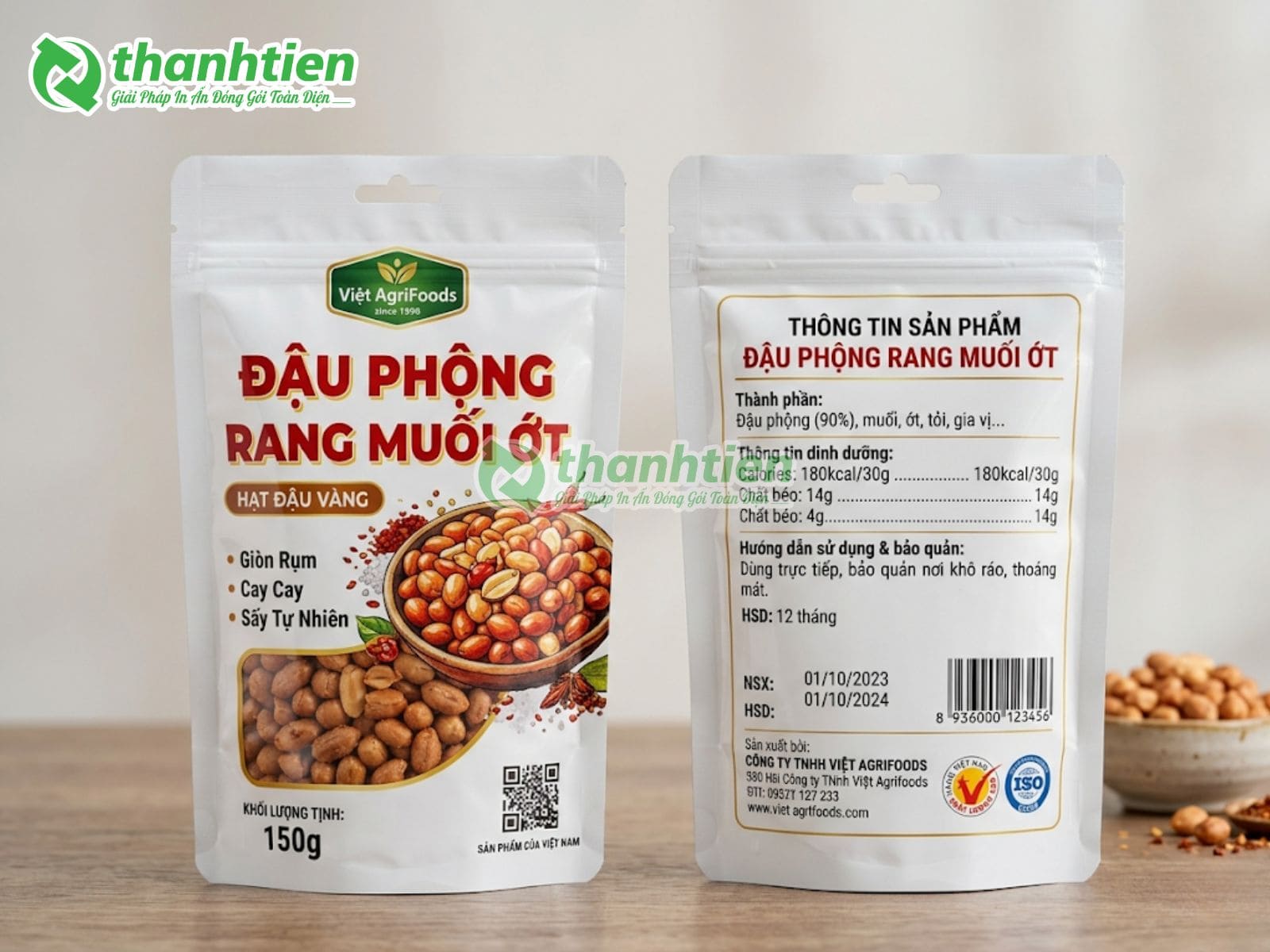 In túi zip đựng đậu phộng