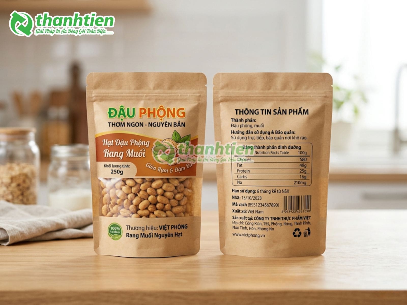 túi zip đựng đậu phộng