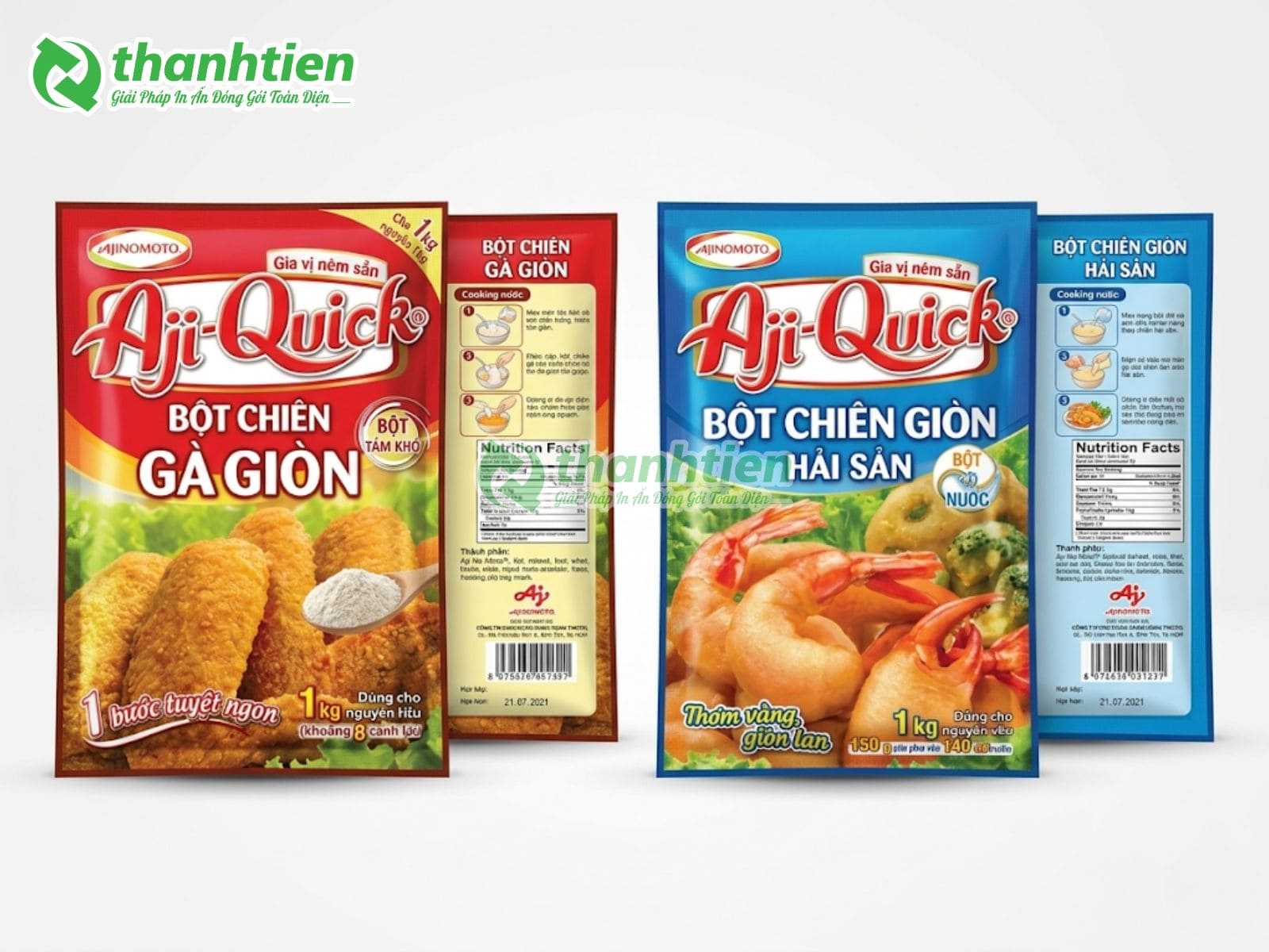 Bao bì bột chiên giòn ép 3 biên