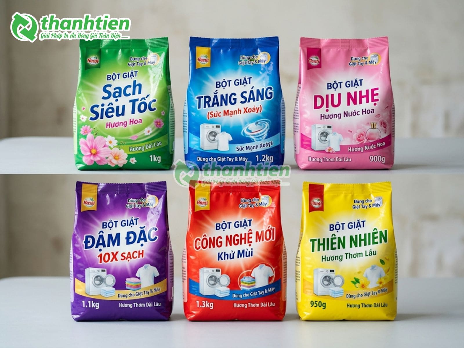 Bao bì màng ghép đóng gói bột giặt chất lượng