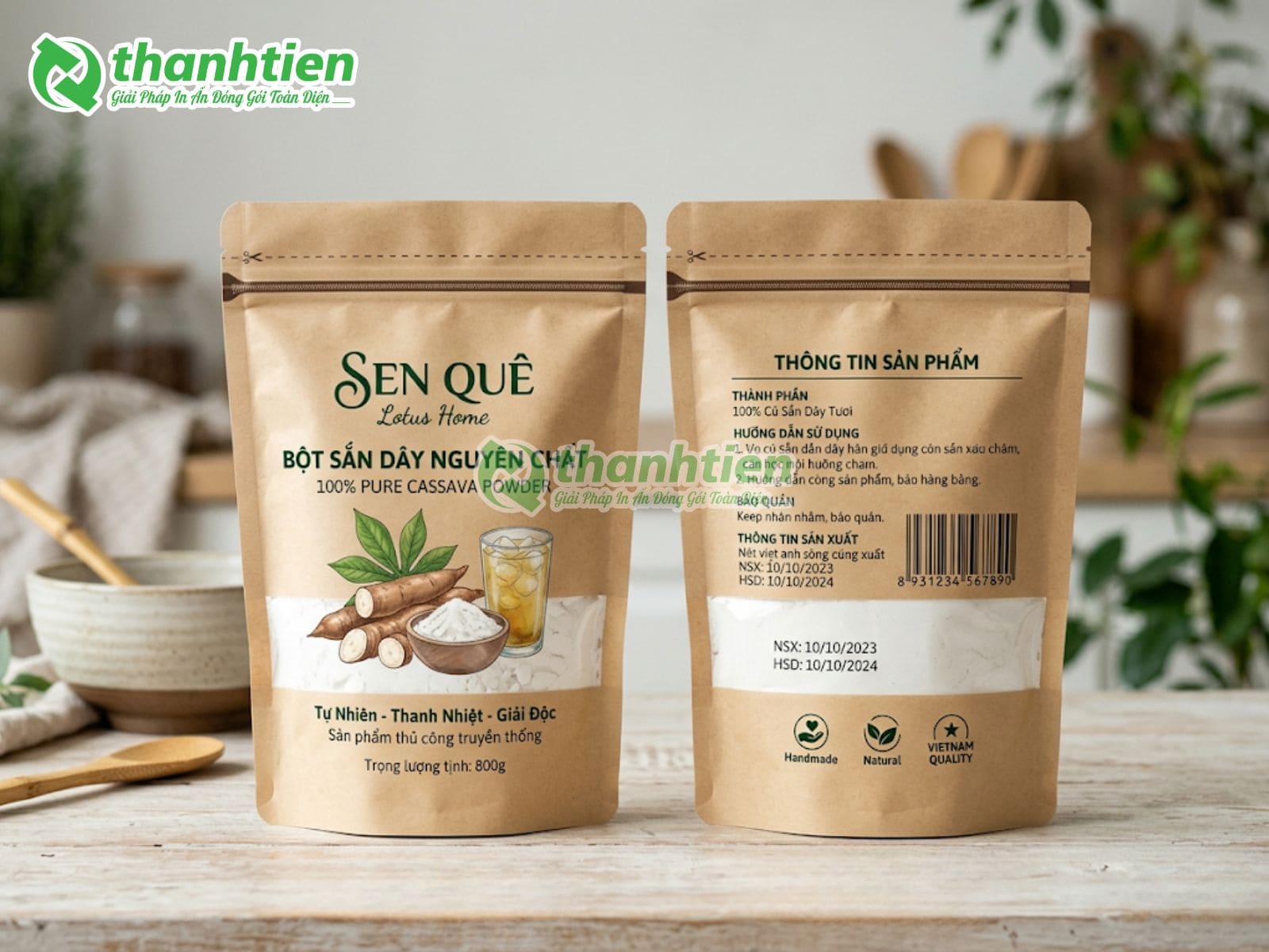 Túi zip giấy đựng bột sắn