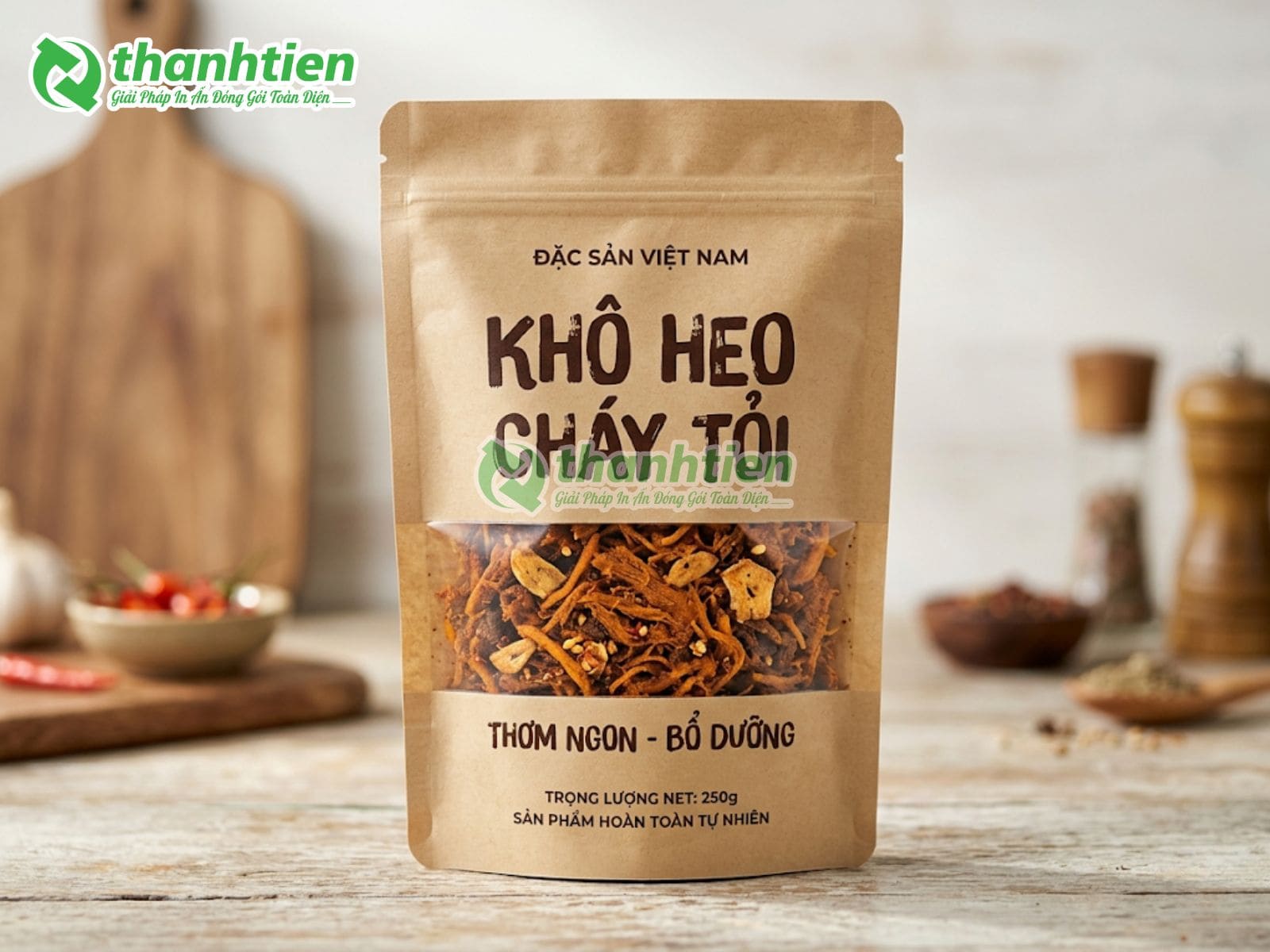 Giá bao bì túi zip đựng khô heo in ấn theo yêu cầu tại Thành Tiến