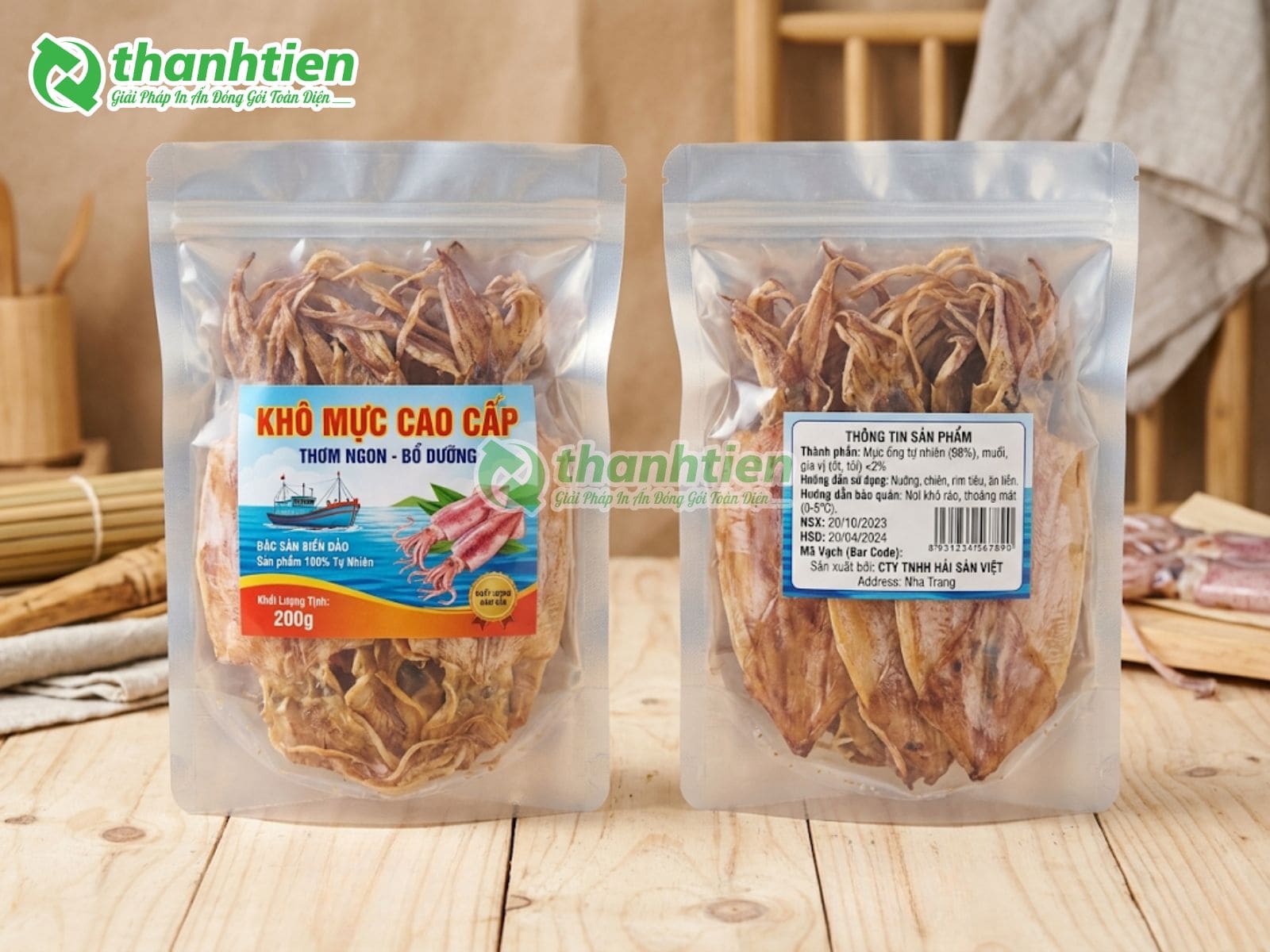 Bao bì túi đựng khô mực chất lượng