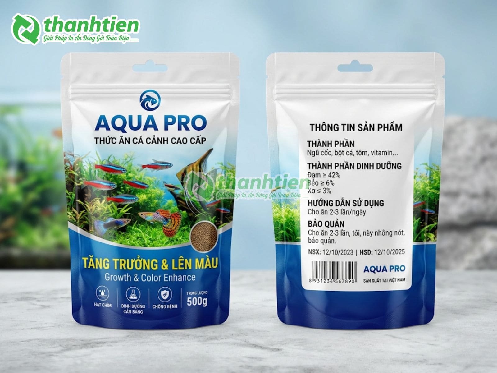 Bao bì túi đựng thức ăn cá cảnh đẹp
