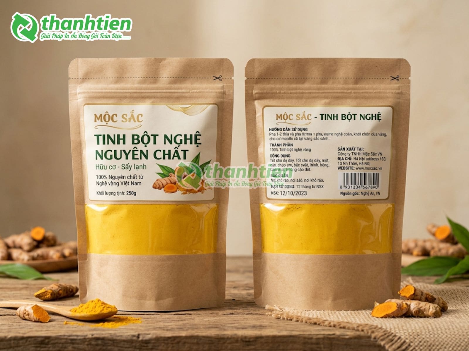 Túi zip giấy đựng bột nghệ