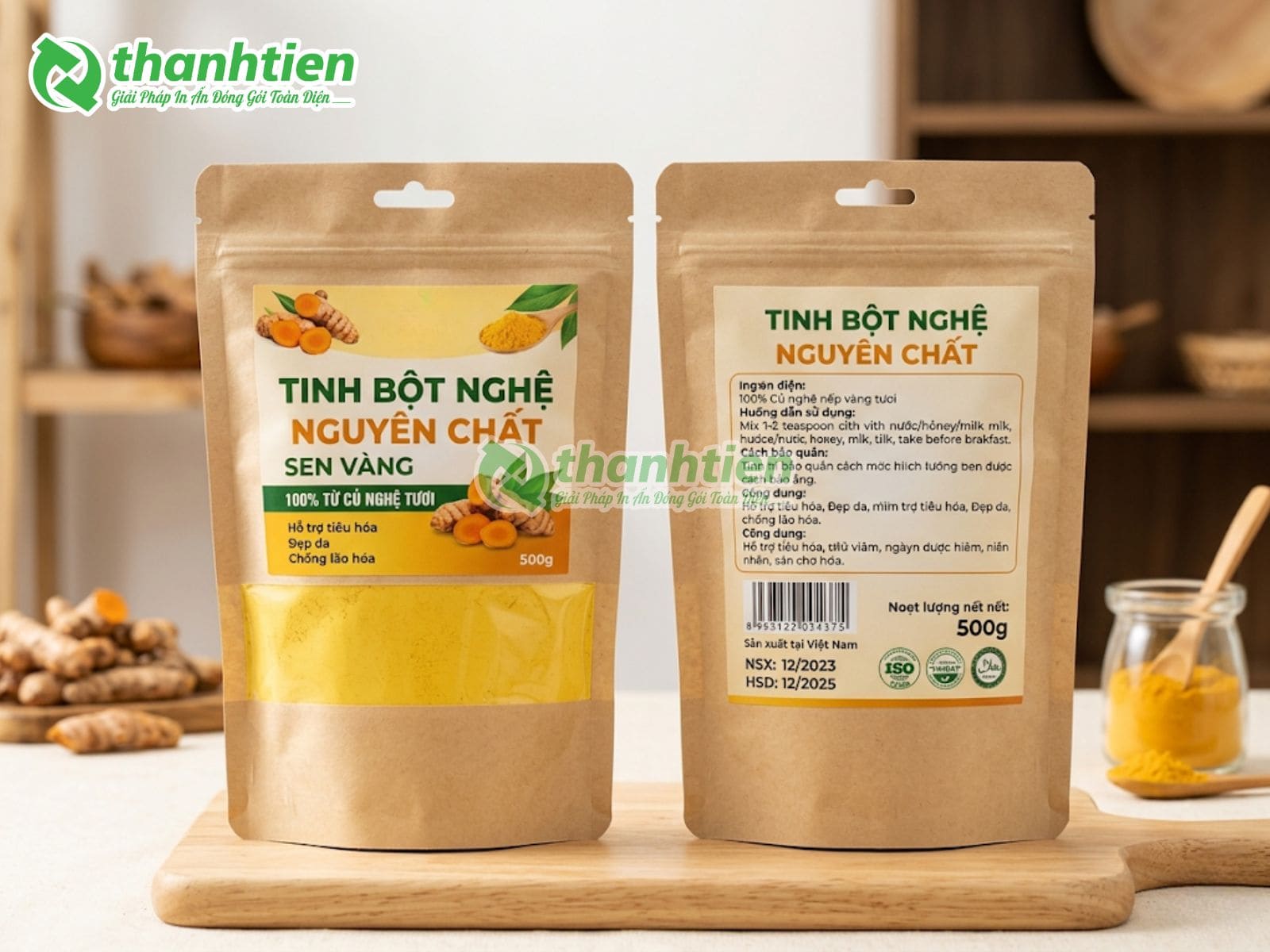 Bao bì giấy đựng tinh bột nghệ