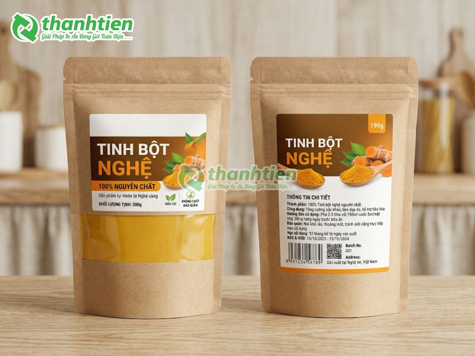 Bao bì túi zip giấy đóng gói bột nghệ giá rẻ