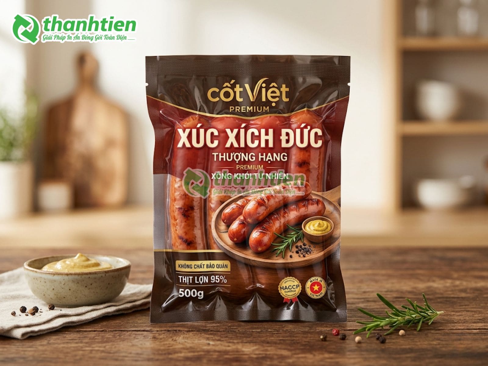In bao bì đóng gói xúc xích theo yêu cầu