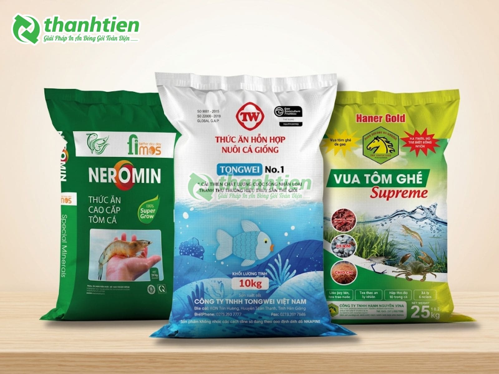 Bao bì thức ăn cá tôm, bao bì đựng thức ăn thuỷ sản chắc chắn, thoáng khí