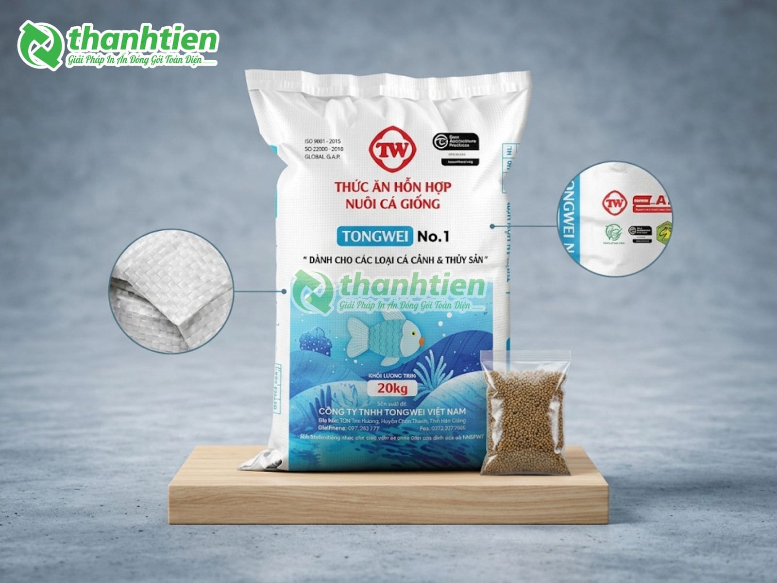 Bao bì thức ăn thuỷ sản dùng cho ngành nuôi trồng thủy sản, bao bì đựng thức ăn cá