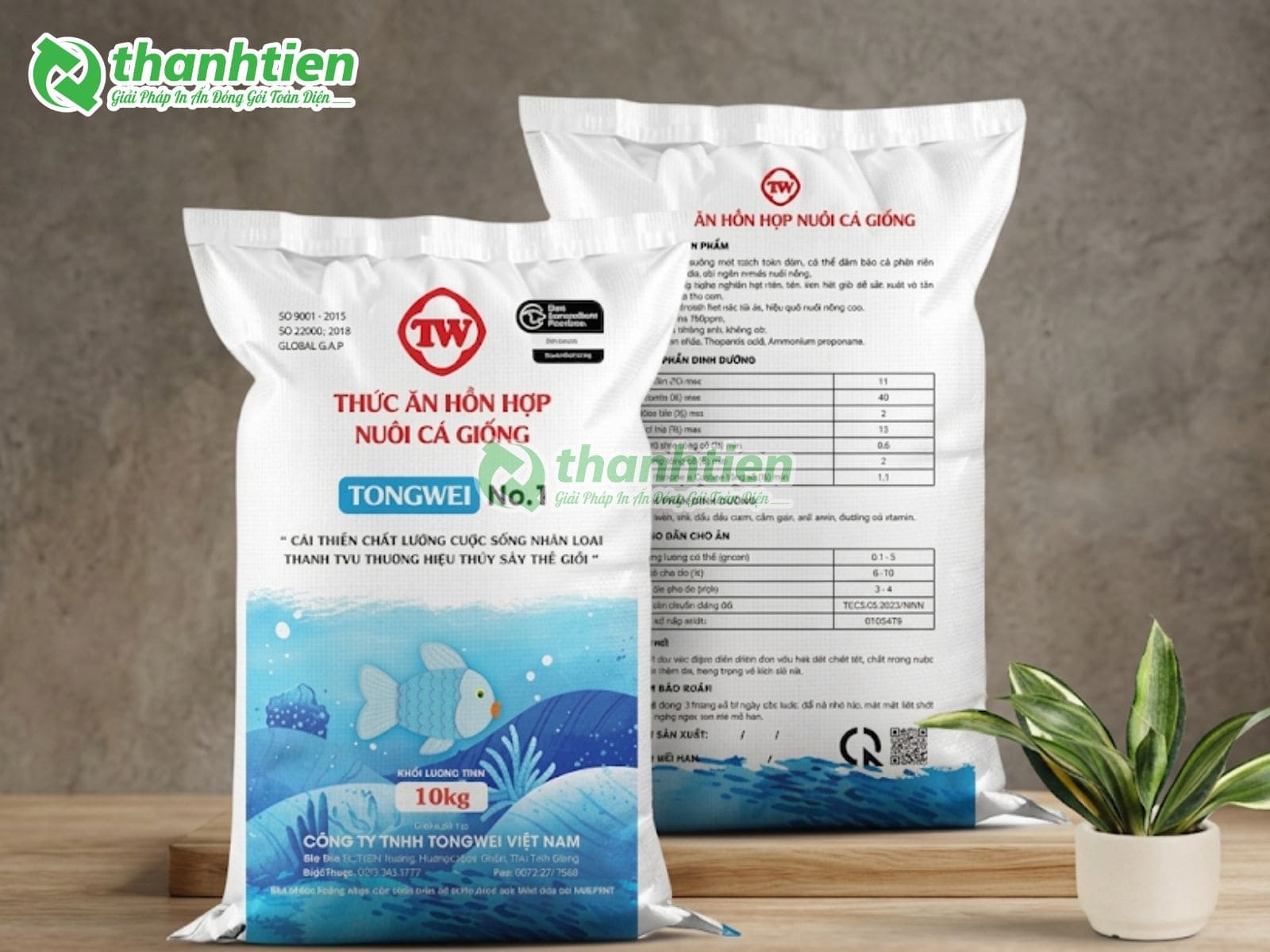 Bao bì thức ăn thuỷ sản PP chắc chắn, bao bì đựng thức ăn thuỷ sản chất lượng cao, chịu lực tốt