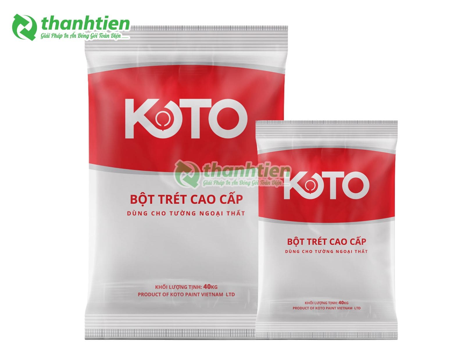 Bao bì bột trét tường dùng cho ngành xây dựng, bao bì đựng bột trét tường chất lượng cao