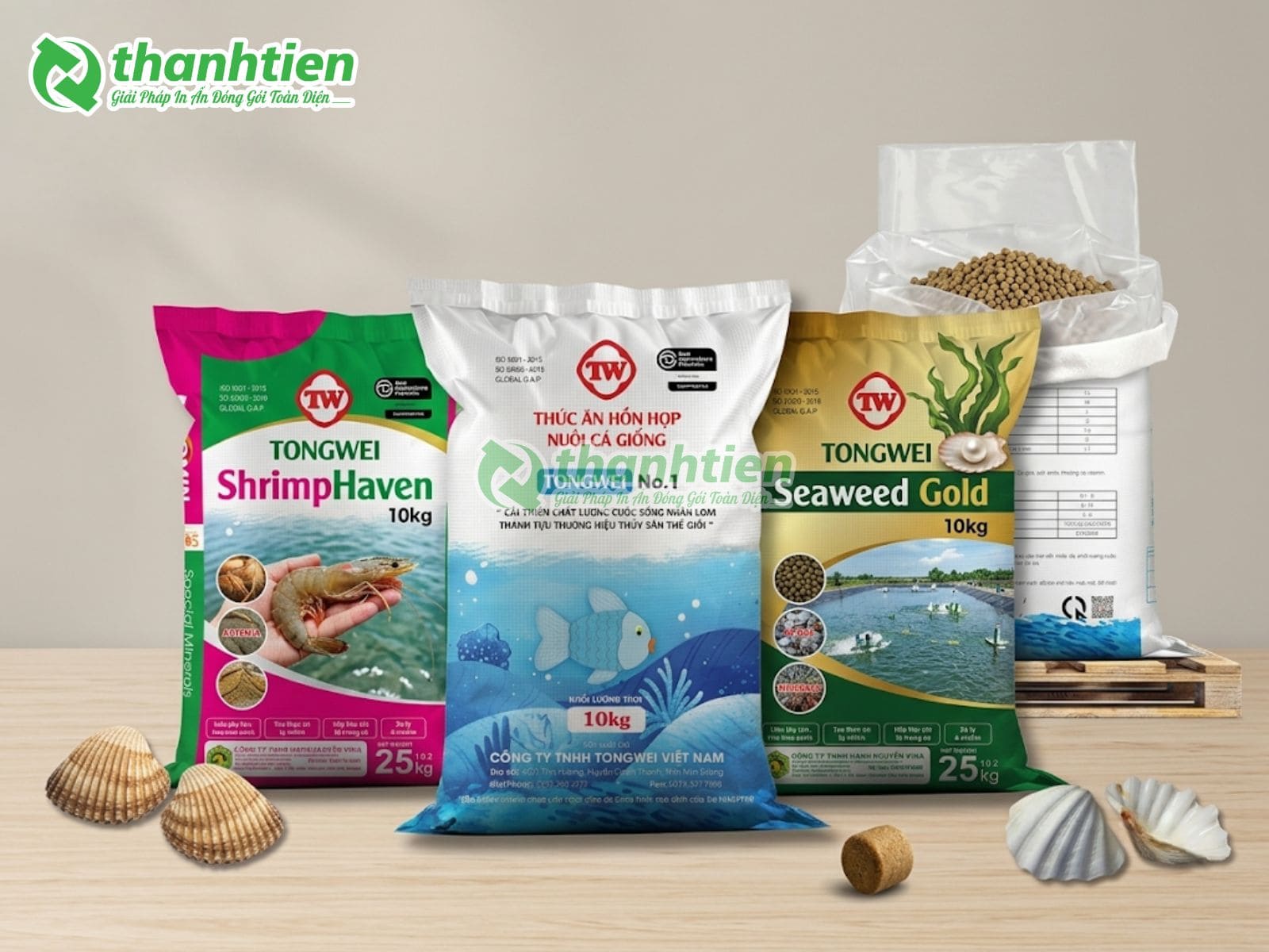 Bao bì thức ăn thuỷ sản nhiều kích thước, túi đựng thức ăn thuỷ sản tiện lợi