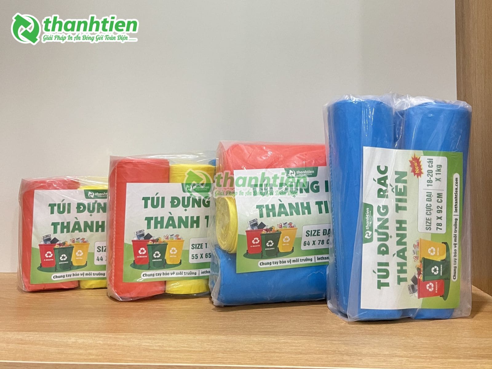 T&uacute;i ni l&ocirc;ng đựng r&aacute;c 3 m&agrave;u (xanh-đỏ-v&agrave;ng)