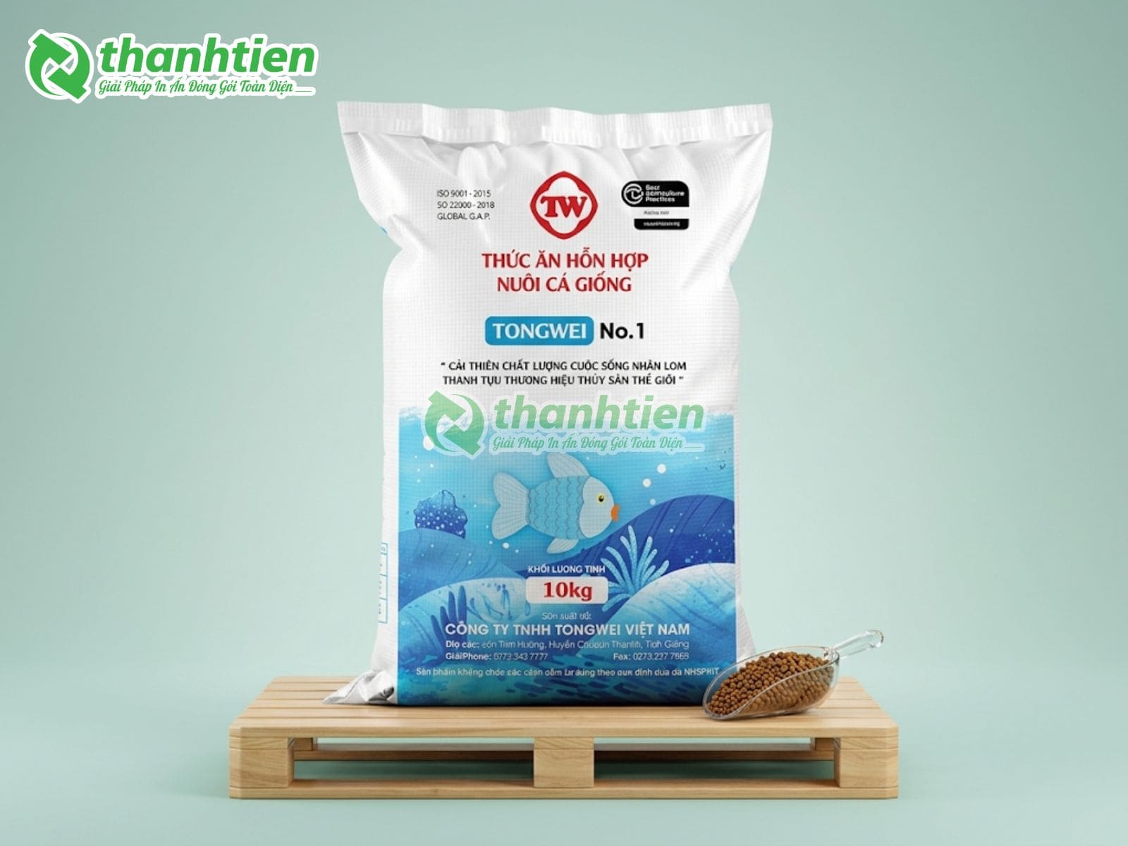 Túi đựng thức ăn thuỷ sản bằng PP, bao bì thức ăn thuỷ sản bền đẹp, dễ vận chuyển