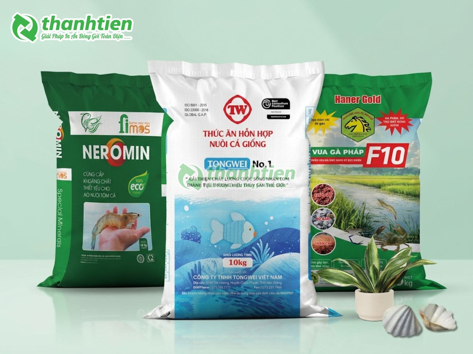 Túi bao bì thức ăn thuỷ sản dung tích lớn, bao bì đựng thức ăn cho ao nuôi