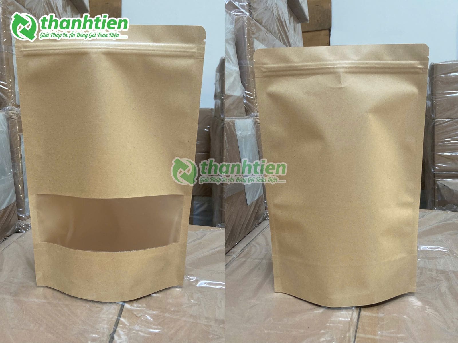 t&uacute;i zip giấy kraft cửa sổ tr&agrave;n c&aacute;n m&agrave;ng