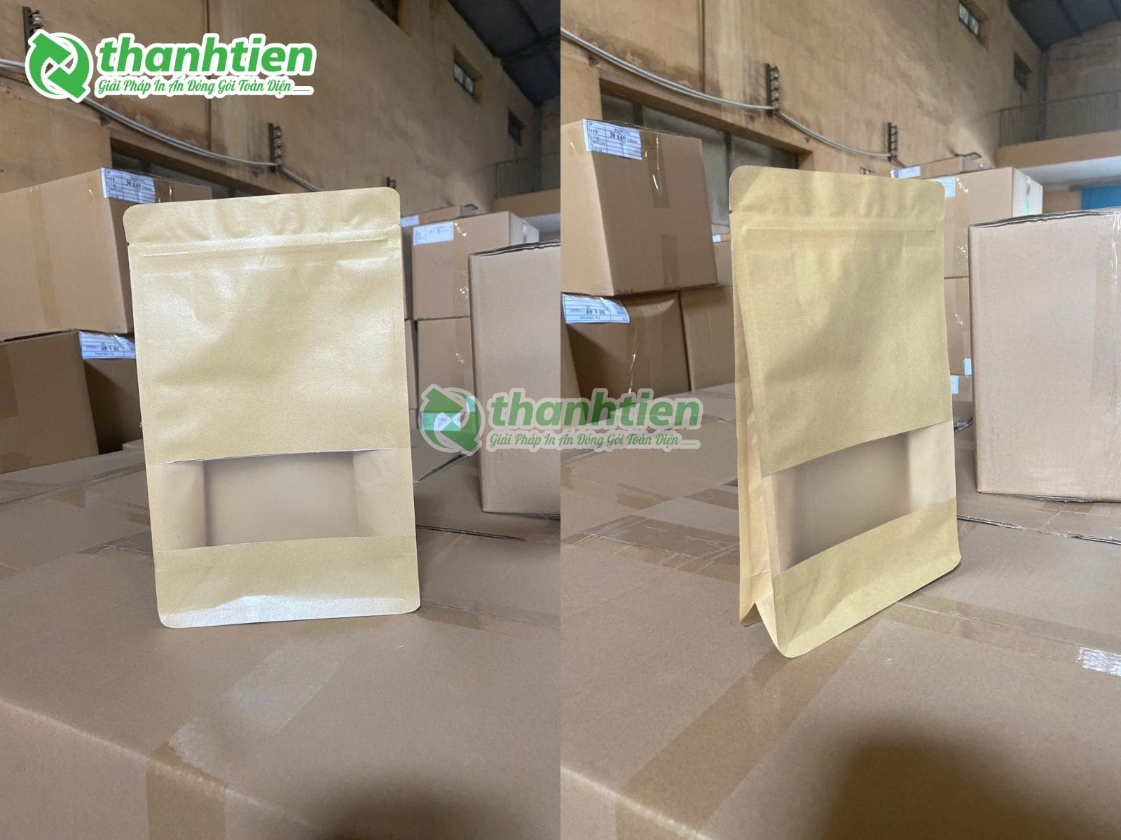t&uacute;i zip giấy c&oacute; cửa sổ