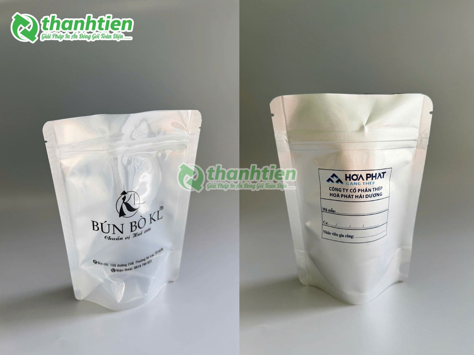 In t&uacute;i zip 1 mặt trong 1 mặt bạc