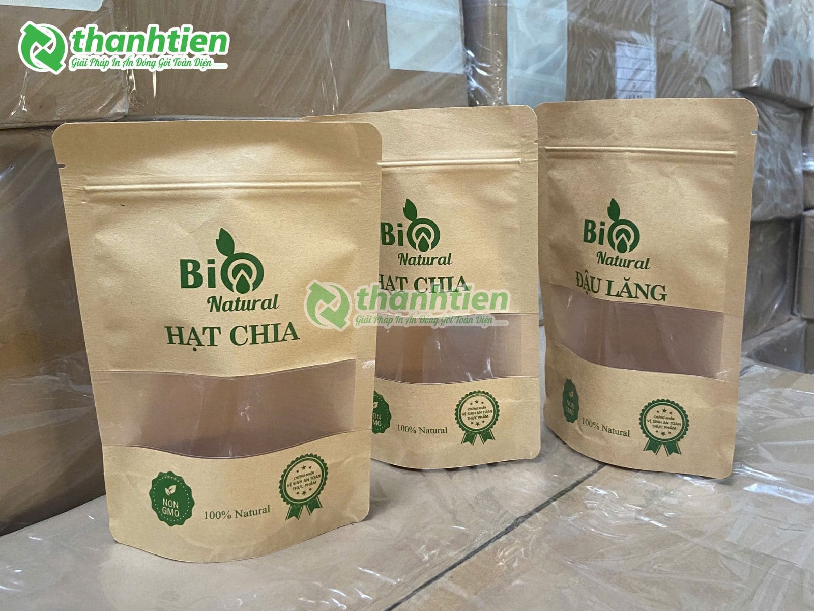 In t&uacute;i zip giấy c&oacute; cửa sổ tr&agrave;n